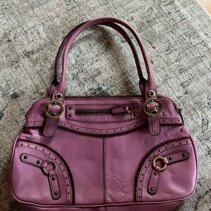 Purple Leather Handbag
